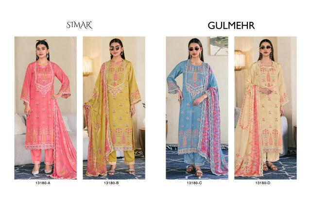 Glossy simar gulmehr wholesale dress material market in gujarat
